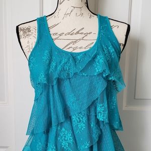 Ruffle & Lace Tank for Women Size Small
